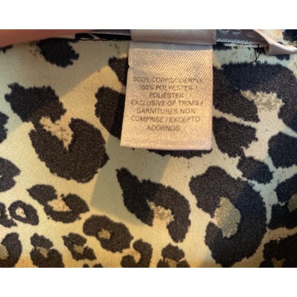 Victoria's Secret Leopard Print Satin Top & Bottom Pajama Set Tan Women's Size L - Picture 4 of 8